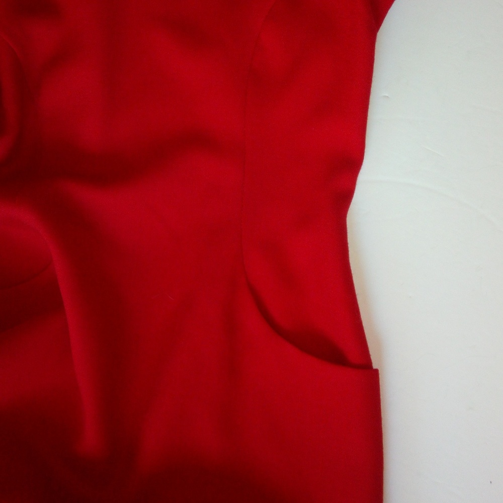 Ann Taylor Knee Length Red Long Sleeve Dress Sz 4 - Picture 5 of 8